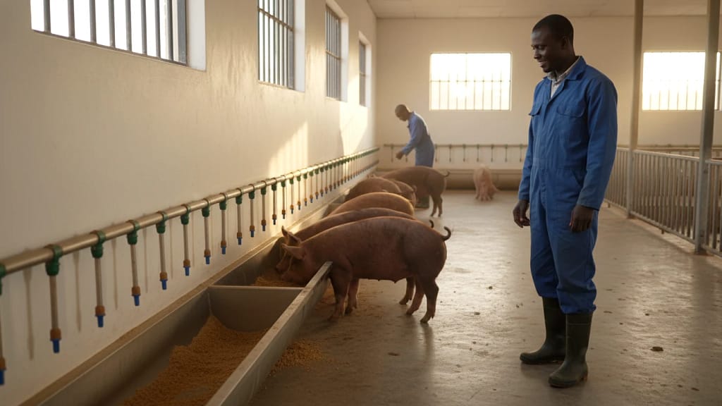 A modern pig sty interior in Kiambu
