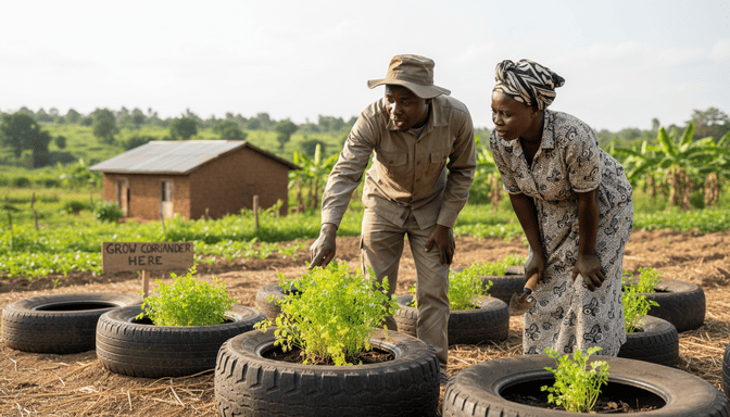 How to Grow Coriander at Home Using Old Tyres: Easy Step-by-Step Guide