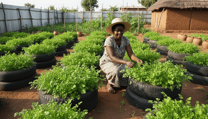 How to Grow Coriander at Home Using Old Tyres: Easy Step-by-Step Guide